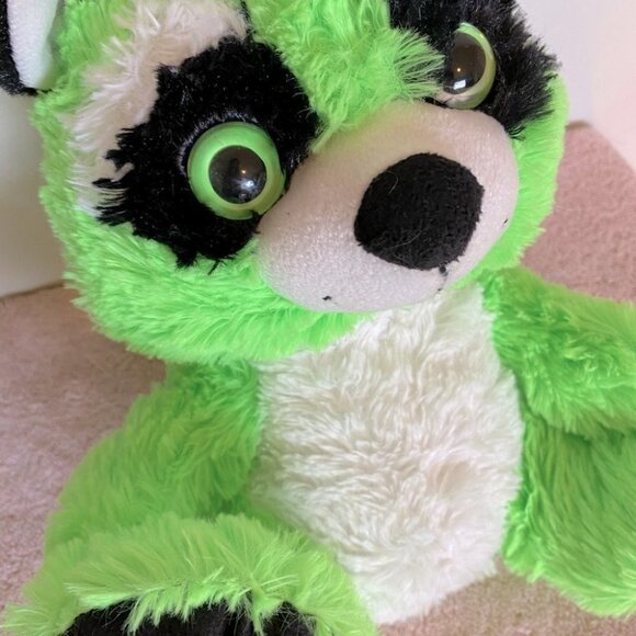 Vintage Kellytoy Green Plush Raccoon - Picture 8 of 10